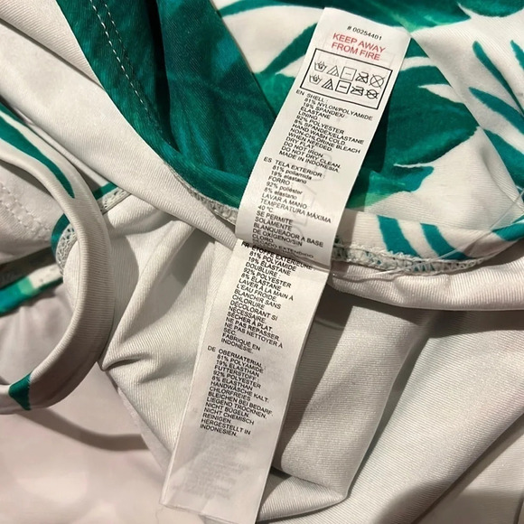 Forever 21 Floral Tropical  Vogue Green White one piece Swimsuit - Picture 8 of 13